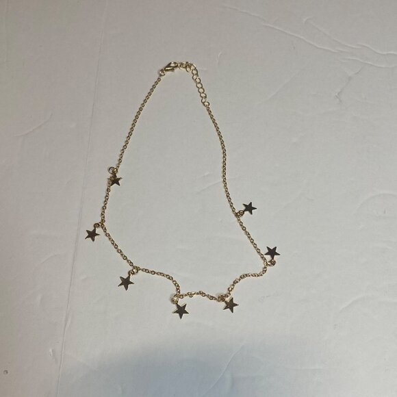 Simple Women’s Choker Chain Star Necklace Gold Tone - Picture 3 of 6